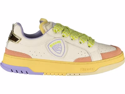 White Polyurethane Women Sneaker