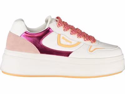 White Polyurethane Women Sneaker
