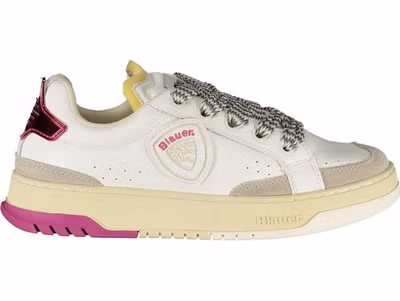 White Polyurethane Women Sneaker