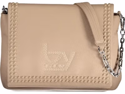 Beige Polyurethane Women's Shoulder Bag