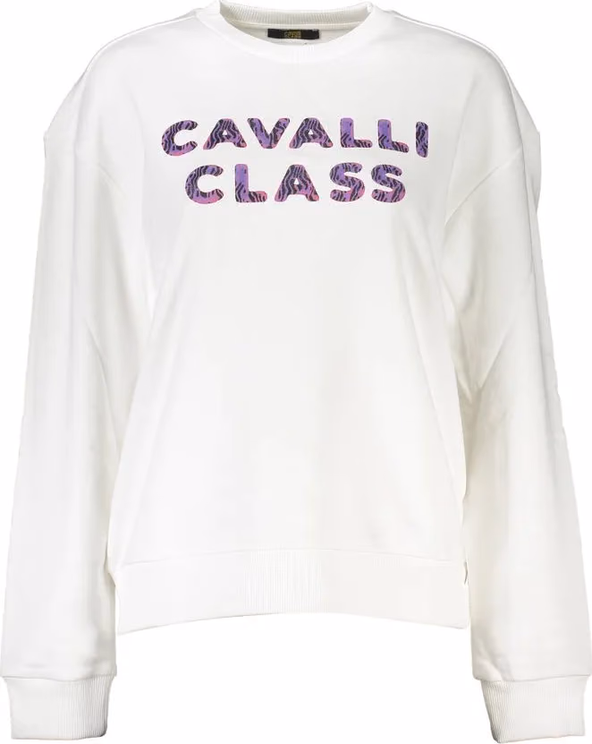Cavalli Class Bianco Cotton Women Sweatshirt
