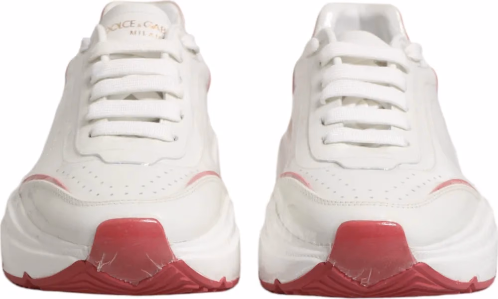 Dolce & Gabbana White Pink Daymaster Low Top Sneakers Shoes