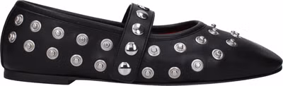 Black Leather Ballet Flats