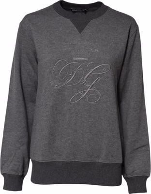 Gray DG Logo Embroidered Pullover Sweater