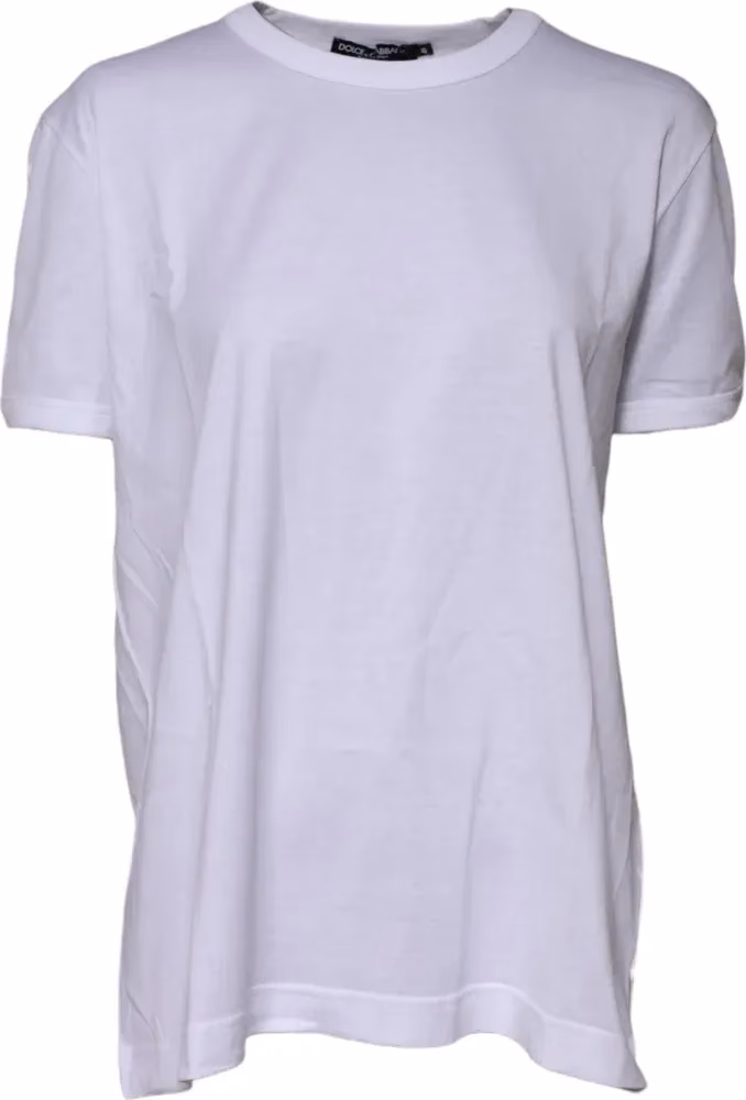 Dolce & Gabbana White Cotton Goodluck 2022 Crew Neck T-shirt