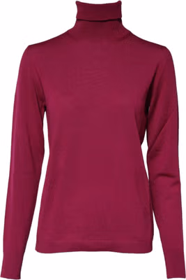 Fuchsia Wool Long Sleeves Turtleneck Sweater