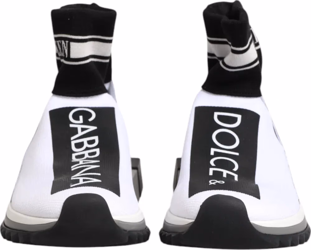 Dolce & Gabbana White Black Sorrento Socks Sneakers Shoes