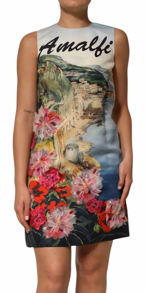 Dolce & Gabbana Multicolor Crystal Embellished Mini Dress