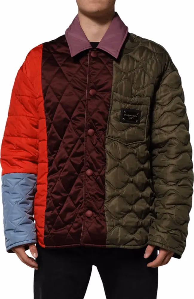 Dolce & Gabbana Multicolor Patchwork PolyesterQuilted Jacket