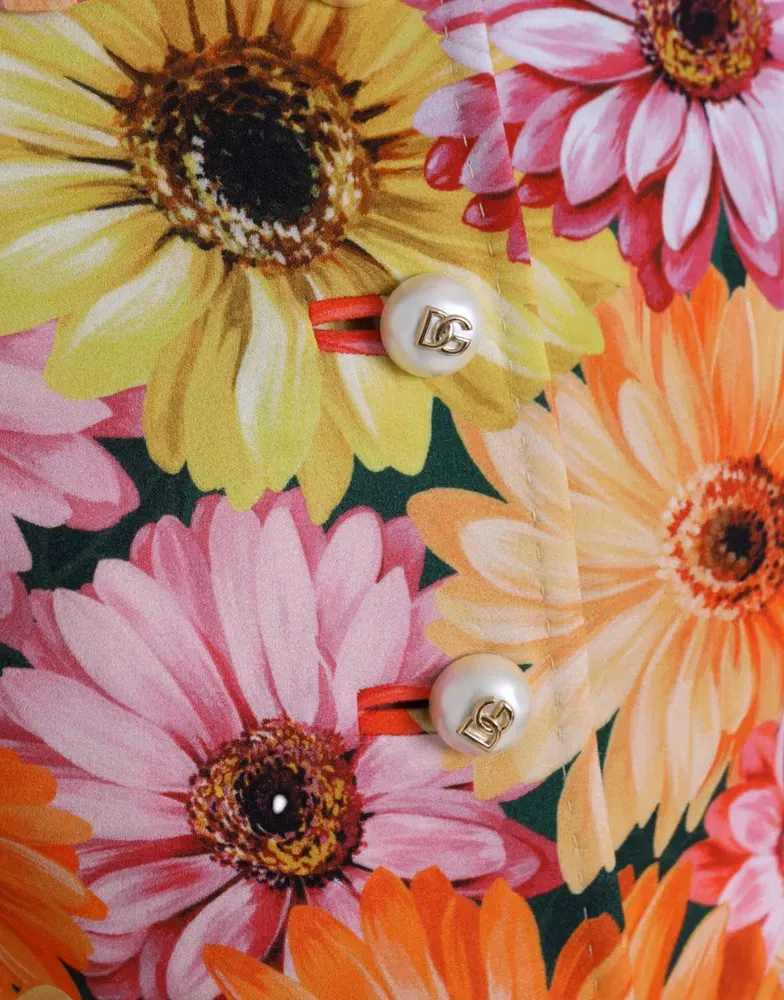 Dolce & Gabbana Multicolor Daisy Print Floral Fantasy Jacket
