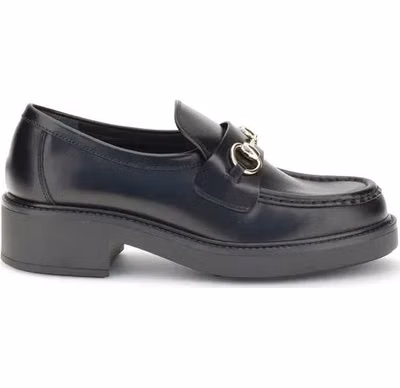 Black Calf Leather Bos Taurus Slip-On Loafers