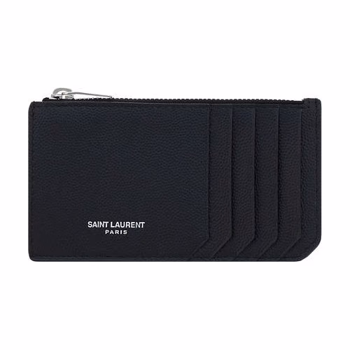 Saint Laurent Black Calf Leather Bos Taurus Wallet