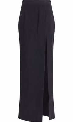 Black Wool Long Skirt