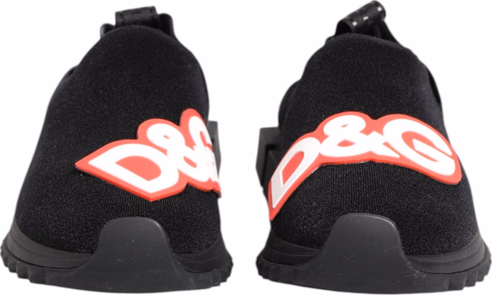 Dolce & Gabbana Black Grey Slip On Sorrento Sneakers Shoes