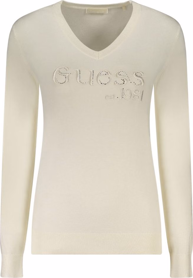 Guess Jeans Bianco Viscosa Women's Long-Sleeved T-Shirt