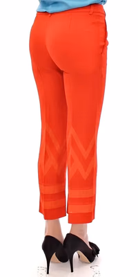 Red Pants Cropped 3/4 Short Nude Capri Pants