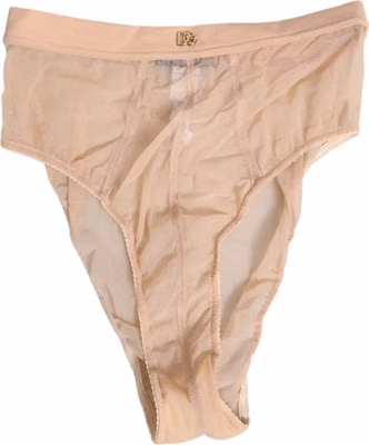 Beige Sheer Mesh High Waist Panty Underwear