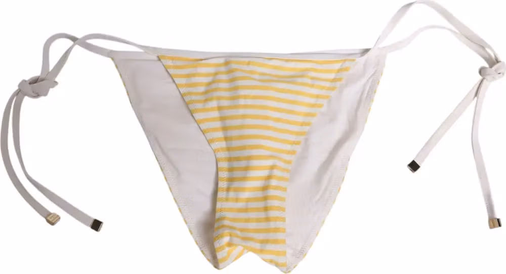 Dolce & Gabbana White Yellow Stripe Tie Side Logo Underwear