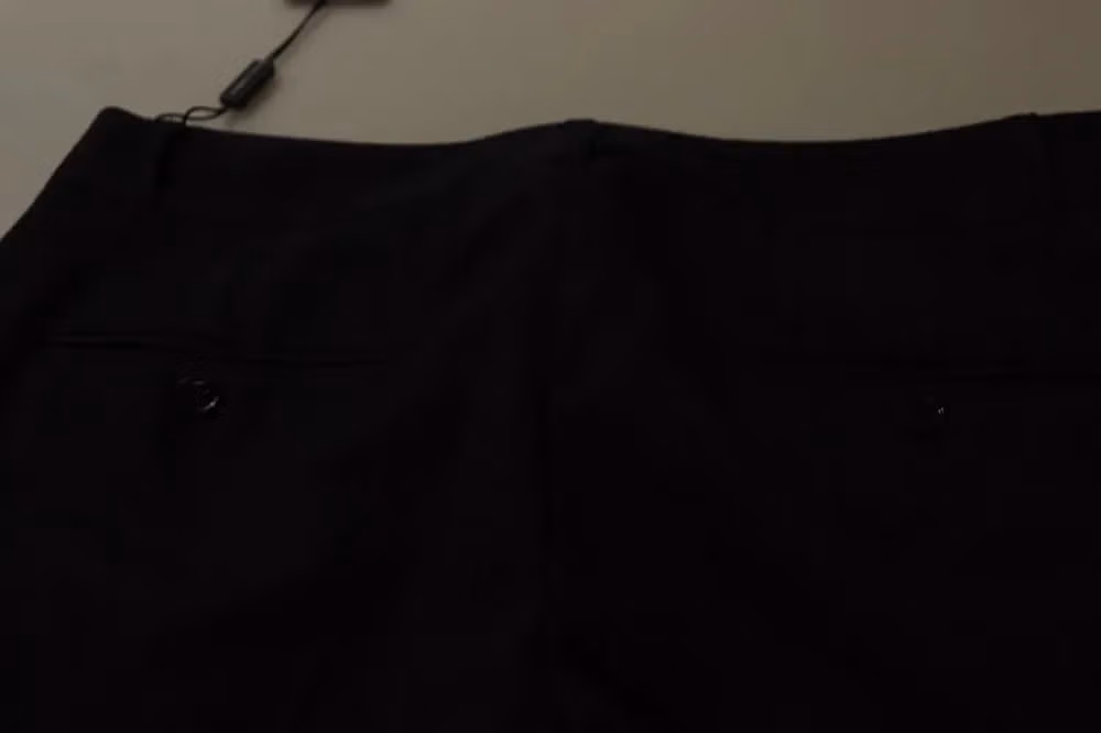 Dolce & Gabbana Black Stripes Mid Waist Trouser Pants