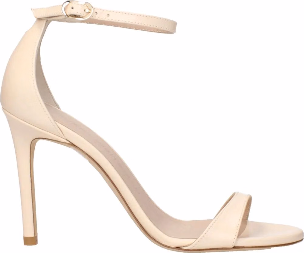 Stuart Weitzman Beige Leather Stiletto Heel Sandals