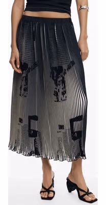 Black Polyester Women Skirt