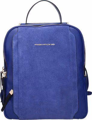 Blue Leather Backpack