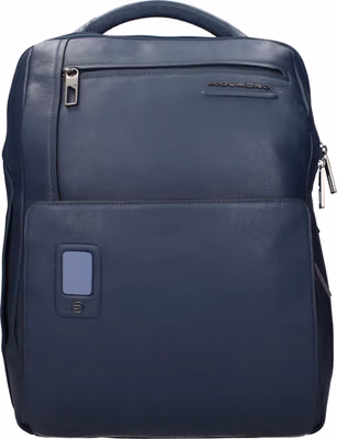 Blue Leather Backpack
