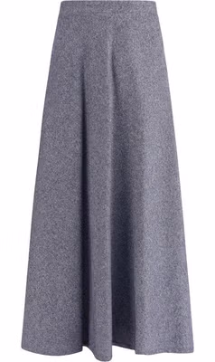 Blue Cotton Midi Skirt