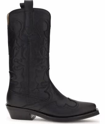 Black Recycled Leather Lace-Up Boots