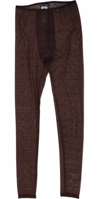 Brown Nylon Logo Lace Leggings Pants Underwear