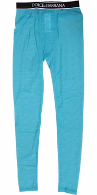 Light Blue Nylon Logo Lace Leggings Pants Underwear