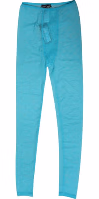 Light Blue Nylon Logo Lace Leggings Pants Underwear