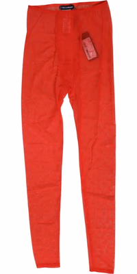 Red Nylon Logo Lace Leggings Pants Underwear
