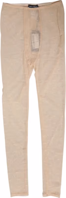 Beige Nylon Stretch Logo Lace Leggings Underwear
