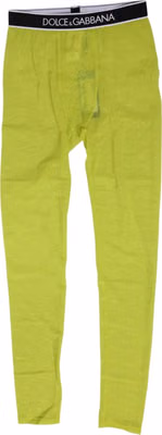 Neon Green Nylon Logo Lace Leggings Pants Underwear