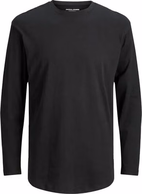 Black Cotton Long Sleeve T-Shirt
