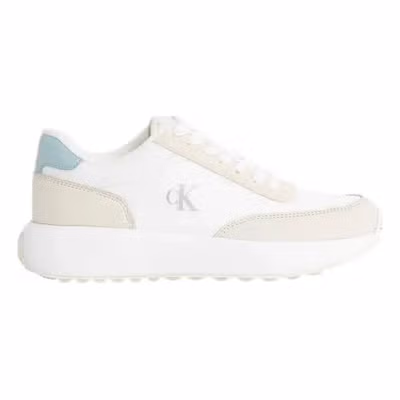 Beige Leather Athletic Sneakers