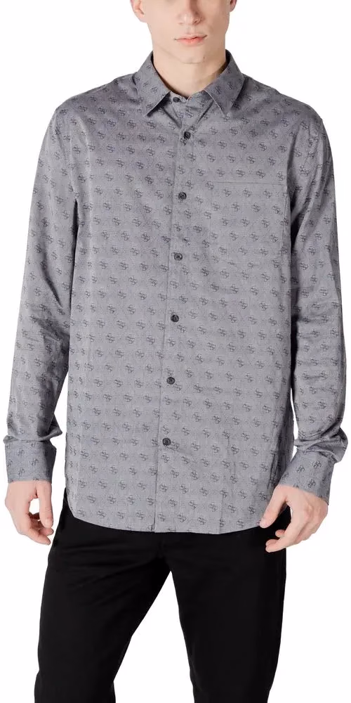 Guess Gray Cotton Dress Shirt