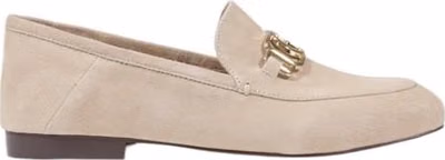 Beige Leather Platform Pumps