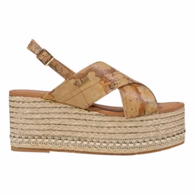 Beige Polyethylene Platform Sandals