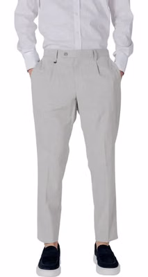 Gray Polyester Dress Pants