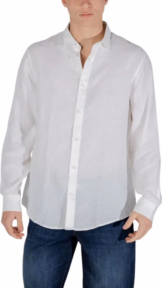 Armani Exchange White Linen Dress Shirt