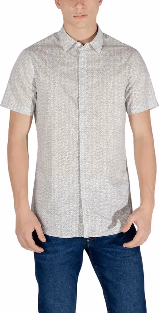 Armani Exchange Cream Cotton Shortsleeve Shirt