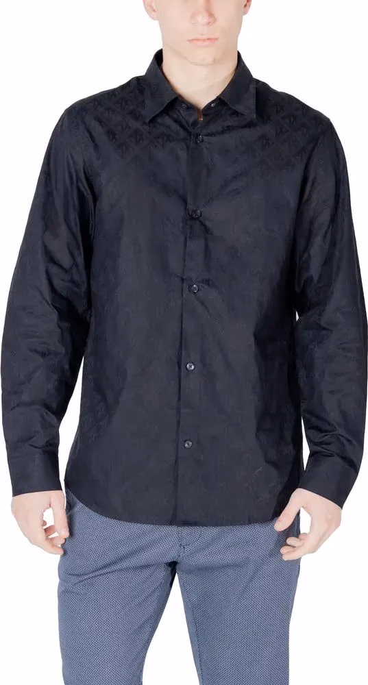 Armani Exchange Blue Cotton Shirt