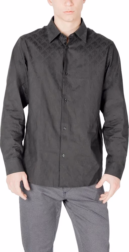 Armani Exchange Black Cotton Dress Shirt