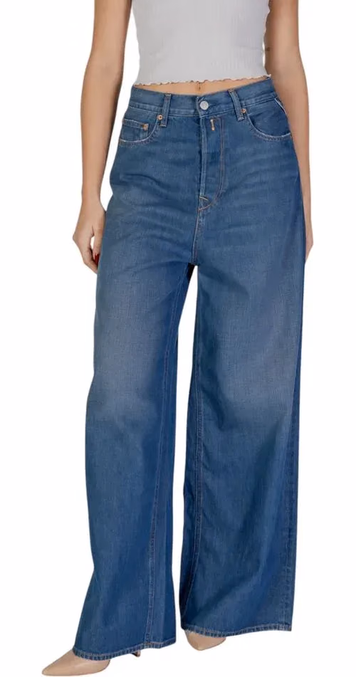Replay Blue Cotton Bootcut Jeans
