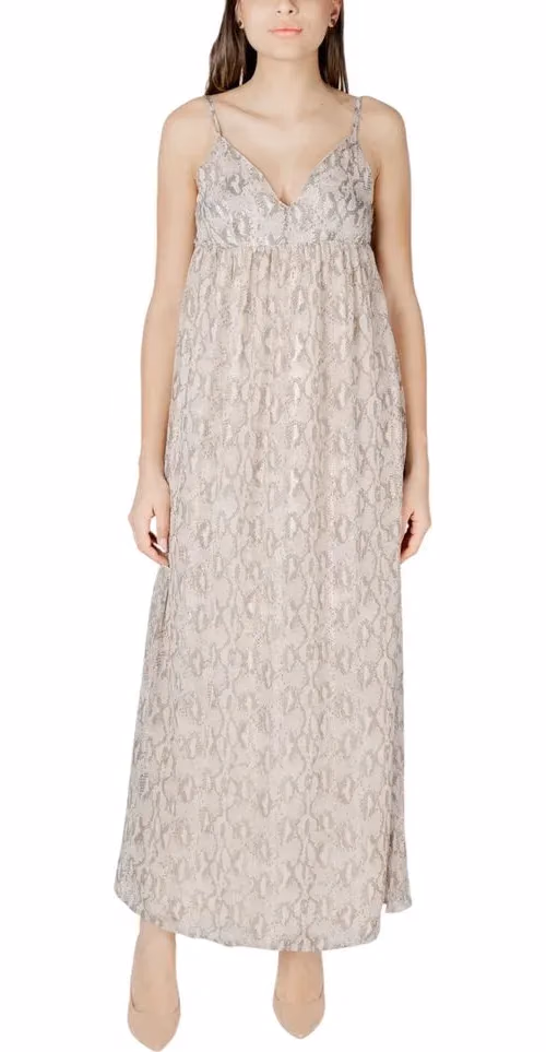 Only Beige Recycled Polyester Long Dress