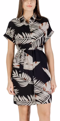 Beige Viscose Short Dress