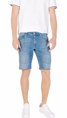 Light Blue Cotton Bermuda Shorts