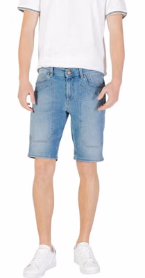 Light Blue Cotton Bermuda Shorts